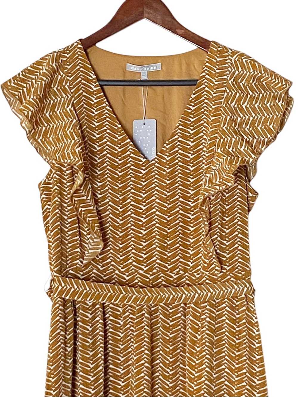 Daniel Rainn Ava Flutter Sleeve Printed Maxi Dress New - Picture 3 of 10